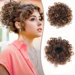 Coc modern din par artificial cu elastic W803T427A Saten Mediu Ombre - NEW